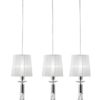 Mantra M3855 Tiffany 3+3 Light Linear Pendant In Chrome With White Shades