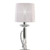 Mantra M3868 Tiffany 1+1 Light Table Lamp In Chrome With White Shade