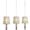 Mantra M3875 Tiffany 3+3 Light Linear Pendant In Antique Brass With Soft Bronze Shades