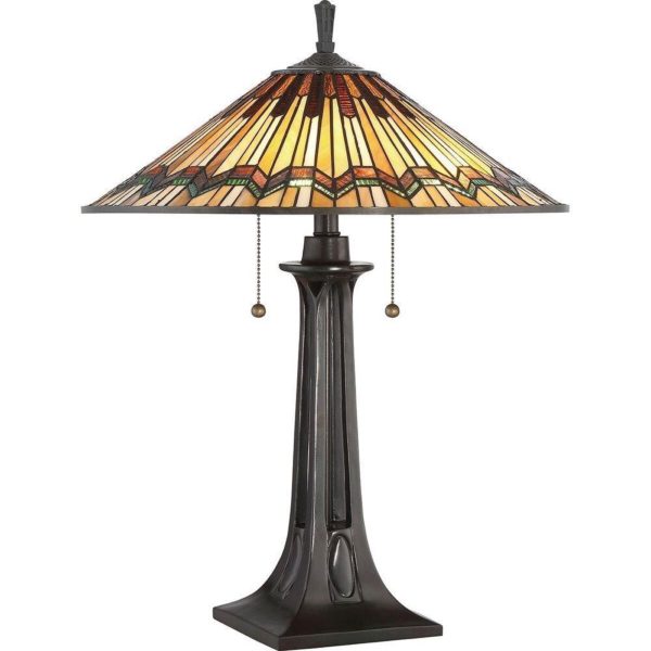 QZ/ALCOTT/TL Alcott 2 Light Table Lamp In Valiant Bronze With Shade