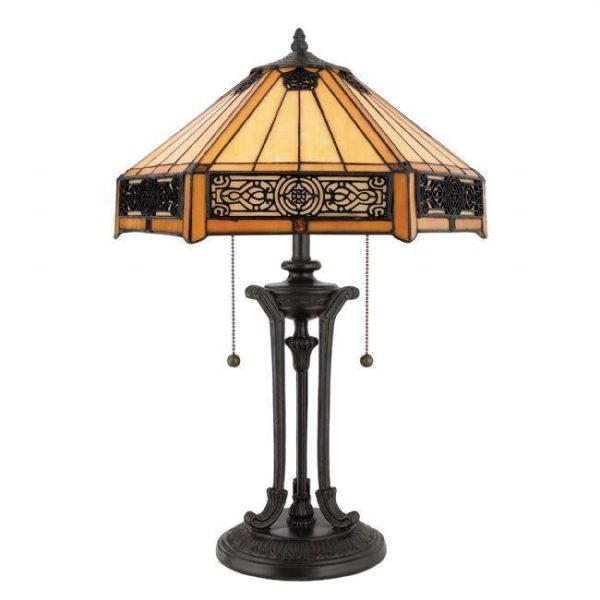 QZ/INDUS/TL Indus Vintage Bronze 2 Light Table Lamp