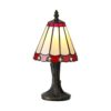 Shadow 1 Light Table Lamp With 300mm Cream, Red, Clear, Black And Gold Shade