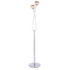 Aerith 2 Lights Smoked Glass Floor Lamp In Polished Chrome