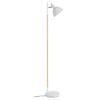 Bryton White Metal Floor Lamp With Natural Wooden Stand