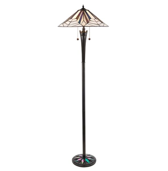 Interiors 1900 63934 Astoria Tiffany 2 Light Floor Light With Shade