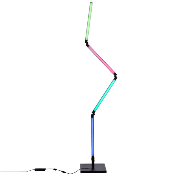 Smart floor lamp black incl. LED RGBW foldable - Daan