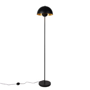 Smart floor lamp black with gold incl. Wifi A60 – Magnax