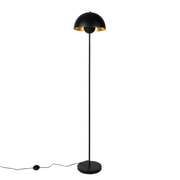 Smart floor lamp black with gold incl. Wifi A60 - Magnax