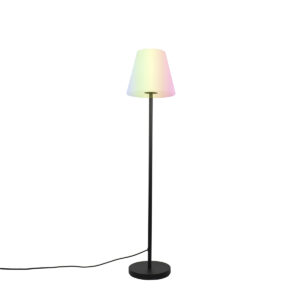 Smart floor lamp black with white shade 35 cm IP65 incl. LED – Virginia
