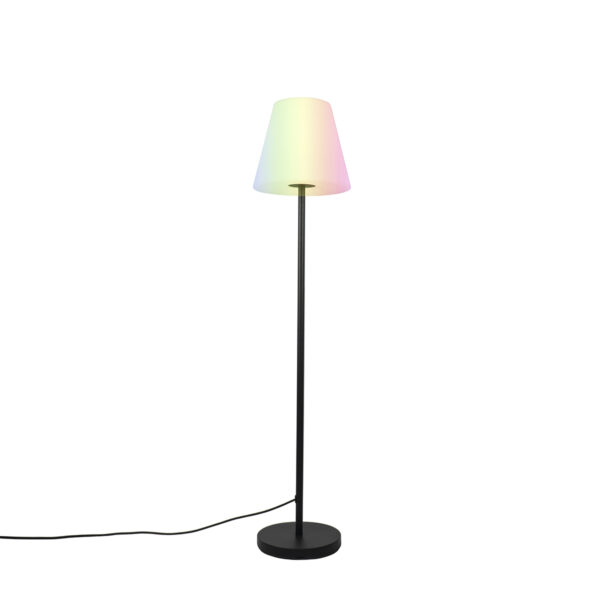 Smart floor lamp black with white shade 35 cm IP65 incl. LED - Virginia