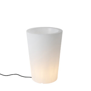 Outdoor floor lamp white 60 cm flower pot IP44 – Verano