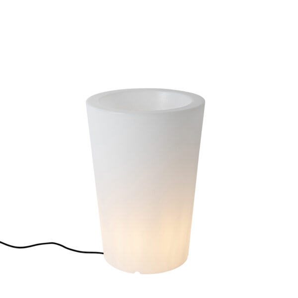 Outdoor floor lamp white 60 cm flower pot IP44 - Verano