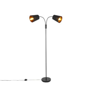 Smart floor lamp black incl. 2 WiFi P45 – Carmen