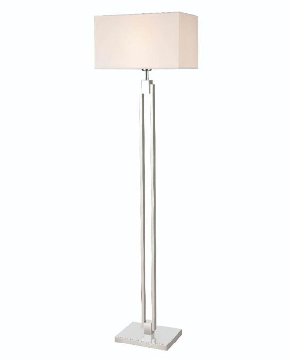 Flair Floor Lamp In Chrome Finish With Rectangular Off White Shade S256/9881