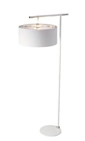 BALANCE/FL WPN Balance Floor Lamp In White And Polished Nickel