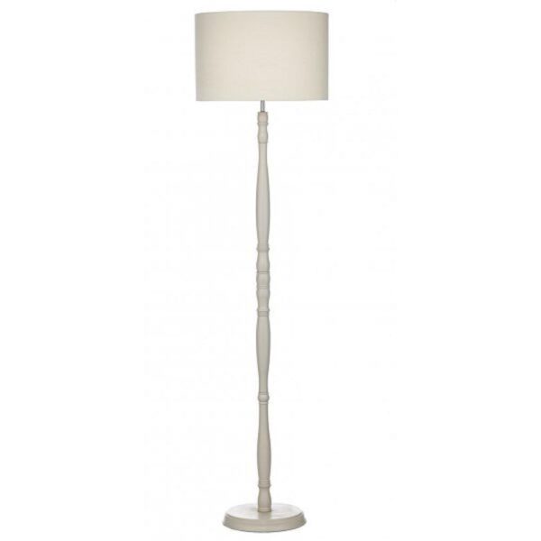 DUN4933 Dunlop Floor Light With Putty Finish And Cream Linen Shade