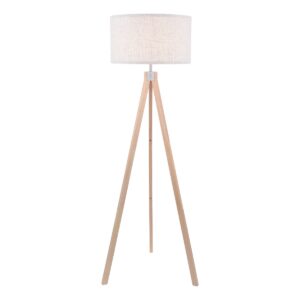 Dar Lighting Armitage Tripod Floor Lamp In Light Wood With Shade