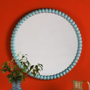 Dar Lighting Ruan Blue Bobble Frame Mirror 70 cm