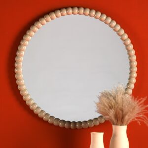 Dar Lighting Ruan Cashmere Bobble Frame Mirror 70 cm