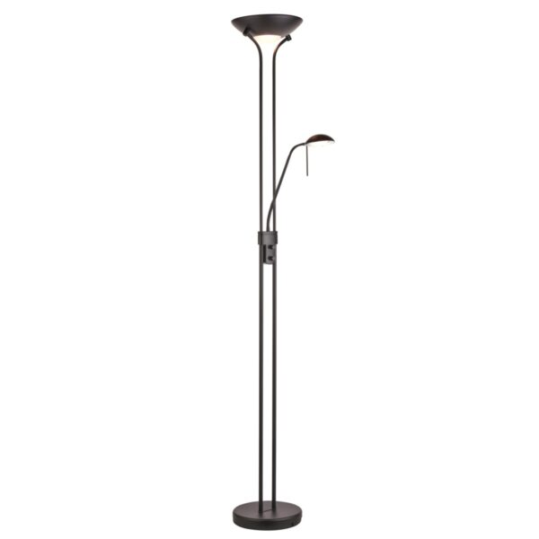 Endon 107738 Rome 2 Light Mother And Child Floor Lamp In Matt Black Finish