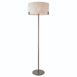 Endon 72634 Hayfield Floor Lamp In Brushed Bronze Finish With Natural Linen Shade