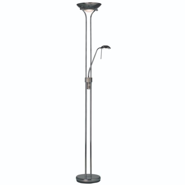 Endon ROME-BC Rome 2 Light Mother And Child Floor Lamp In Black Chrome Finish