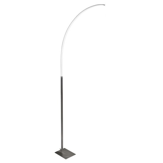 Fame LED Curved Floor Lamp In Satin Steel