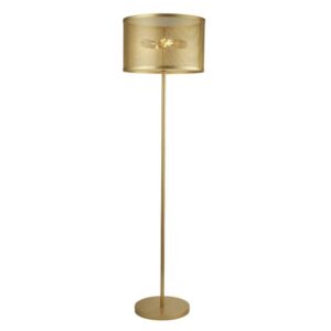 Fishnet Metal 2 Lights Floor Lamp In Matt Gold