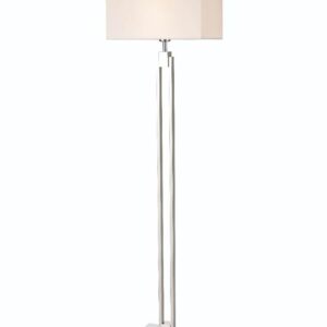 Flair Floor Lamp In Chrome Finish With Rectangular Off White Shade S256/9881