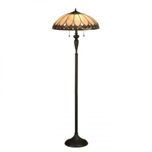 Interiors 1900 63972 Brooklyn Tiffany 2 Light Floor Lamp In Cream