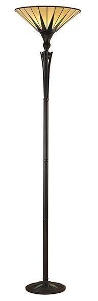 Interiors 1900 64042 Tiffany Dark Star 1 Light Uplighter Floor Lamp - Height: 1760mm