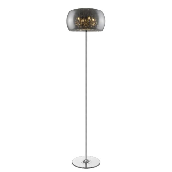 Lambeth Glass Shade Floor Lamp In Chrome