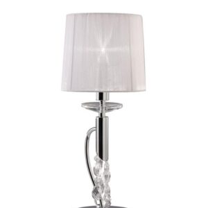 Mantra M3868 Tiffany 1+1 Light Table Lamp In Chrome With White Shade