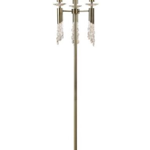 Mantra M3889 Tiffany 3+3 Light Floor Light In Antique Brass With Soft Bronze Shade