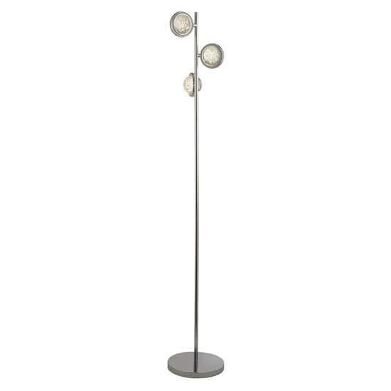 Quartz 3 Lights Bubble Glass Floor Lamp In Chrome