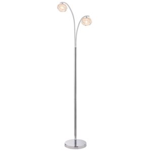 Talia 2 Lights Clear Crystal Floor Lamp In Chrome